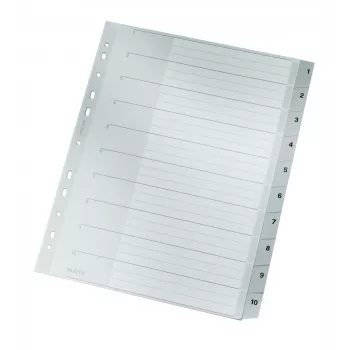 Leitz 12800000 skaitmeninis skirtukų indeksas, kartonas, pilka