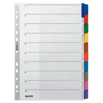 Leitz 43210000 tuščios kortelės skirtukai, kartoniniai, įvairiaspalviai
