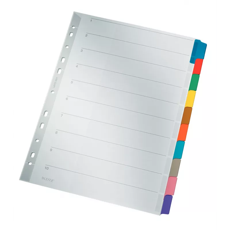 Leitz 43210000 tuščios kortelės skirtukai, kartoniniai, įvairiaspalviai