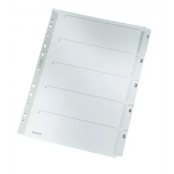 Leitz 43230000 skaitmeniniai skirtukai iš kartono ir plastiko, pilki