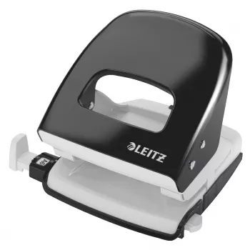 Leitz NeXXt skylmušė 5008, 2 skylės, 30 lapų, juoda/balta, metalinė
