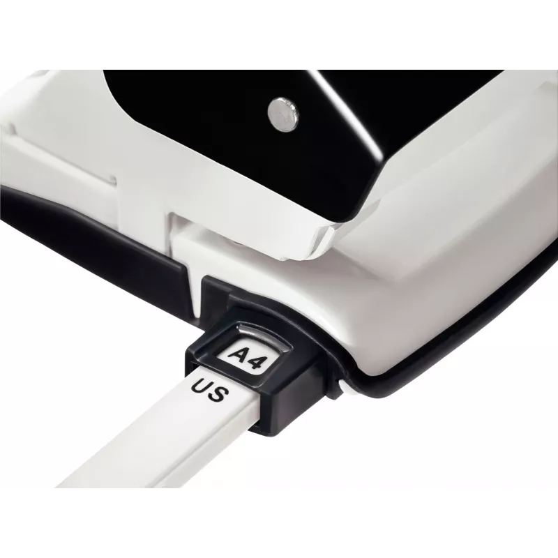 Leitz NeXXt skylmušė 5008, 2 skylės, 30 lapų, juoda/balta, metalinė