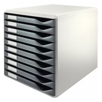 Leitz formų rinkinys, 10 stalčių, plastikas, pilka, 4.3 kg, 285 x 355 x 290 mm