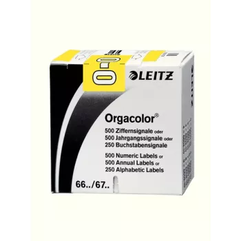 Leitz Orgacolor lipnūs etikečių lapeliai, suapvalintas stačiakampis, geltoni