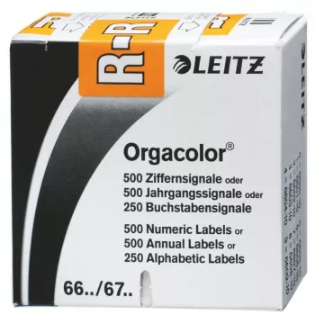 Leitz Orgacolor lipnus etiketės lapas Apvalinti stačiakampiai Oranžinė