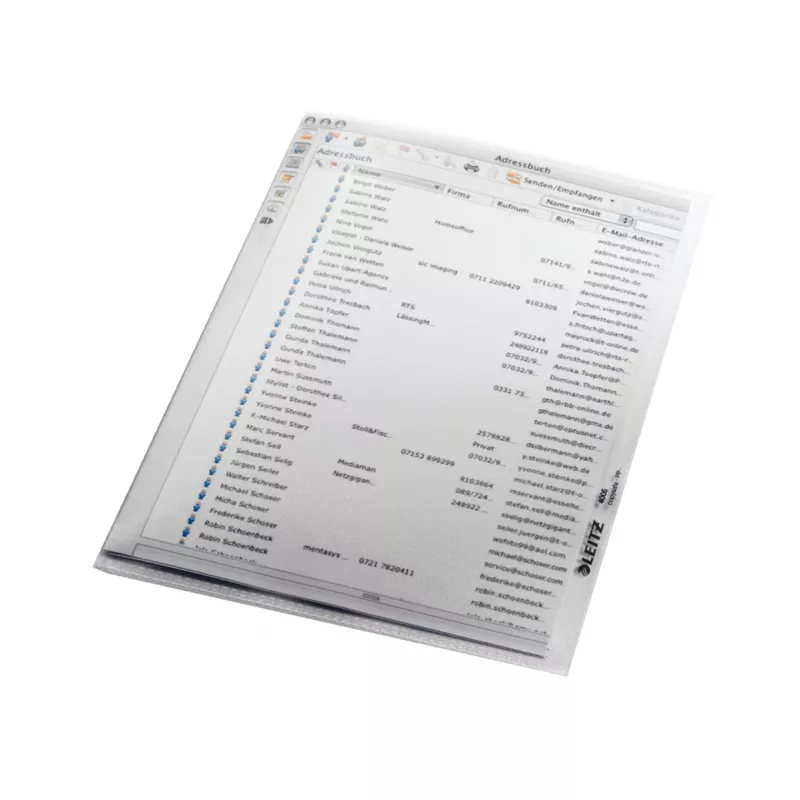 Aplankas Leitz Quality A5, 30% perdirbto plastiko, skaidrus
