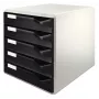 Leitz Post Set 5 stalčių dokumentų dėžė, juoda/pilka