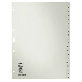 Leitz 43000085 abėcėliniai skirtukai pilki