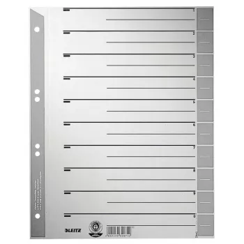 Leitz 16520085 Skaitmeninės kortelės skirtukai, kartoniniai, pilki