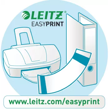 Leitz Spine Label PC Printable 80 mm, 100 vnt., pilki, skirti LAF 180° aplankams