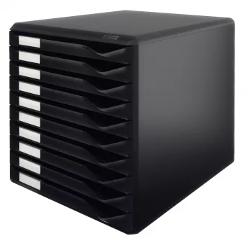 Leitz Form Set dokumentų dėžutė, juoda, A4, A5, A6, portretinė, 10 stalčių