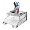 Leitz dėklų pakėlėjas Plus Universal, plastikinis, pilkas, permatomas, 254x265x70 mm