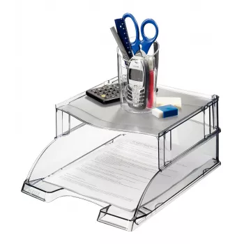 Leitz dėklų pakėlėjas Plus Universal, plastikinis, pilkas, permatomas, 254x265x70 mm