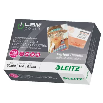 Laminavimo maišeliai Leitz iLAM Glossy 60 x 90 mm, 125 mikronai, 100 vnt.