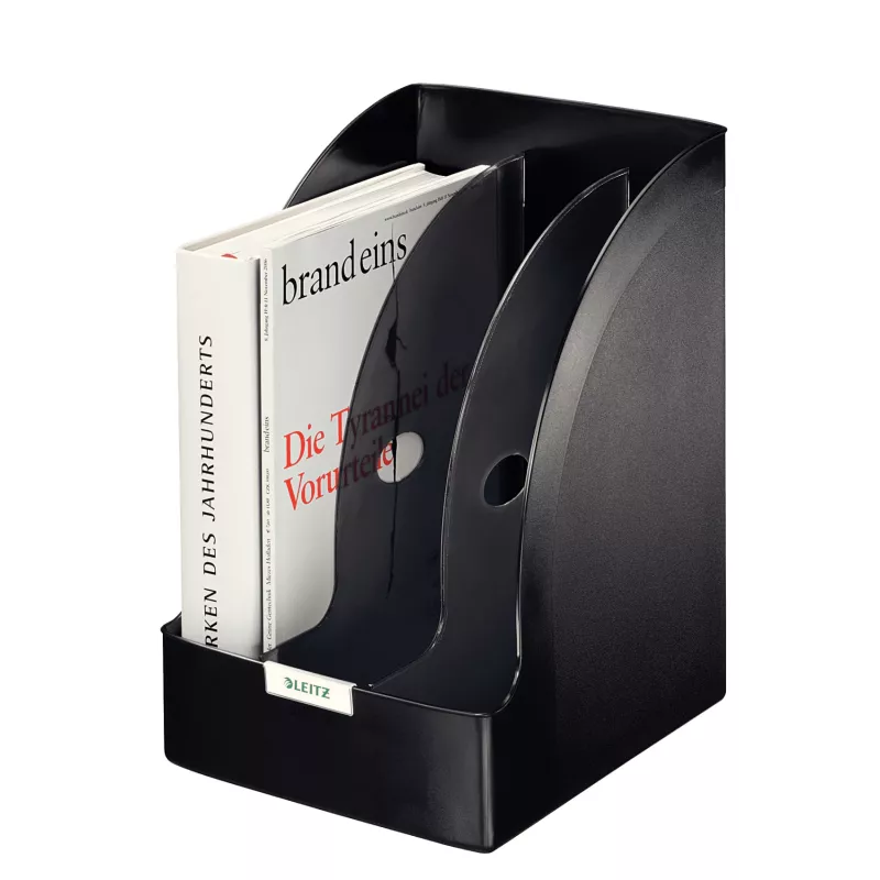 Leitz Magazine file Plus Jumbo juodas plastikinis A4 segtuvas žurnalams