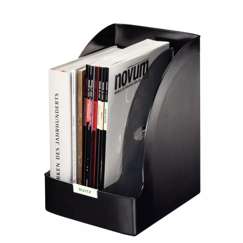Leitz Magazine file Plus Jumbo juodas plastikinis A4 segtuvas žurnalams