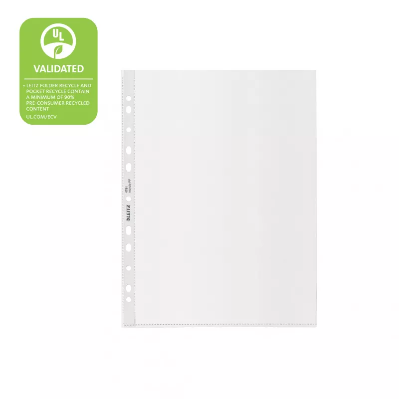 Leitz Recycle A4 Kišenė, 210 x 297 mm (A4), Skaidri, Polipropilenas (PP), Portretinė, 0.1 mm, 230 mm