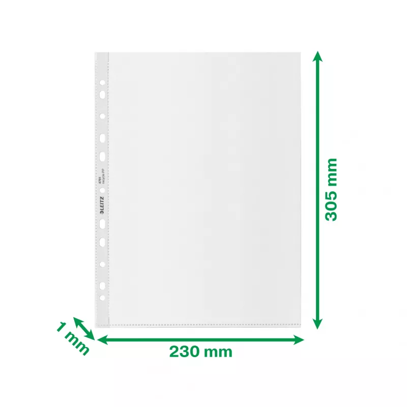 Leitz Recycle A4 Kišenė, 210 x 297 mm (A4), Skaidri, Polipropilenas (PP), Portretinė, 0.1 mm, 230 mm