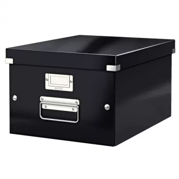 Leitz Click & Store WOW vidutinė laikymo dėžė, juoda, kartonas, 16,7 L, 265 x 335 x 188 mm, 900 g, 1 vnt.