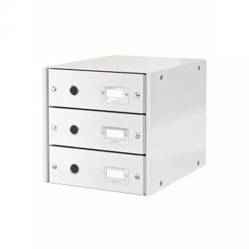 Leitz Click & Store WOW stalčius su 3 stalčiais, Baltas, Kartonas, 286 mm, 282 mm, 330 x 251 x 59 mm, 2.21 kg
