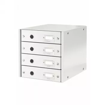 Leitz Click & Store WOW stalčius su 4 stalčiais, baltas, kartonas, 286 mm, 282 mm, 330 x 251 x 59 mm, 2,49 kg