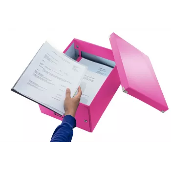 Leitz Click & Store WOW vidutinė laikymo dėžė, rožinė, kartonas, 16,7 L, 281 mm, 200 mm, 265 x 335 x 188 mm