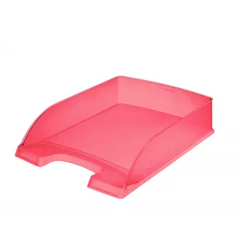 Padėklas laiškams Leitz Standard Plus Frosty, raudonas, A4, plastikas