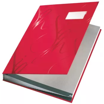 Leitz Design Signature Book 18 skyrikliais A4, raudona, kartonas