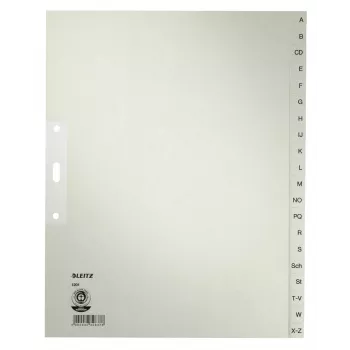 Leitz 12010085 abėcėliniai skirtukai popieriniai pilki