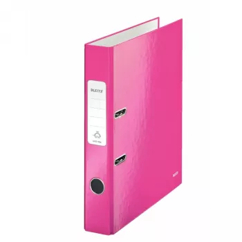 Leitz Lever Arch File 180° WOW laminuotas A4/50mm, rožinis