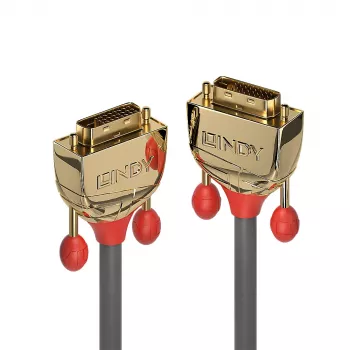 Lindy 3 m DVI-D dvigubos jungties laidas, Gold Line