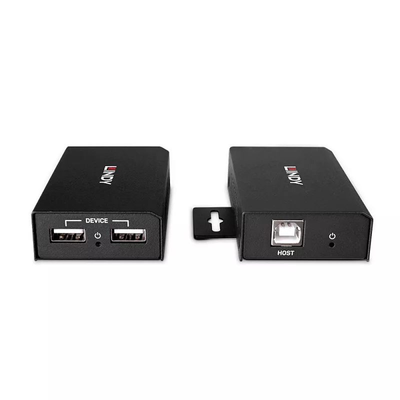 Lindy 100m 2 prievadų USB 2.0 Cat. 6 prailgintuvas, AV siųstuvas ir imtuvas, 100 m, laidinis, juodas