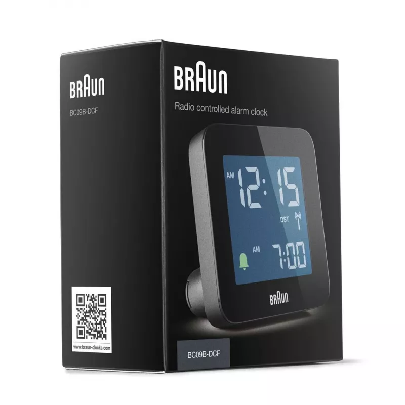 Braun BC09-DCF skaitmeninis žadintuvas su DCF radijo laiku, juodas