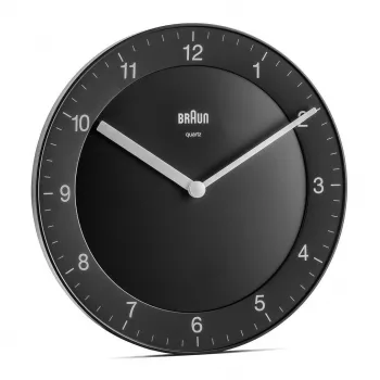 Braun BC 06 B juodos spalvos kvarcinis sieninis laikrodis, apvalus, 20 cm