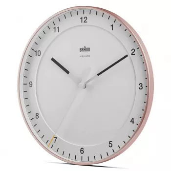 Sieninis laikrodis BRAUN BC 17 PW DCF – analoginis DCF radijo valdomas laikrodis, rožinės ir baltos spalvos
