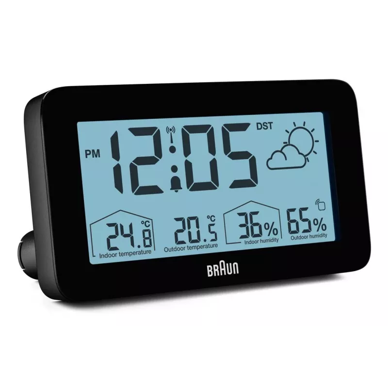 BRAUN BC13BP-DCF signalinis laikrodis, juodas