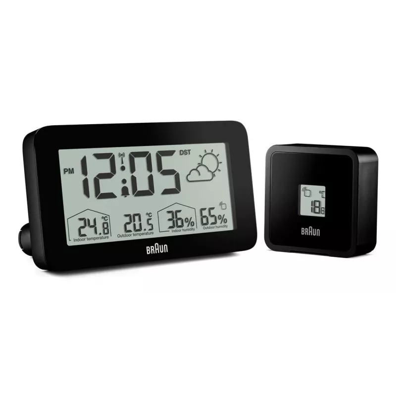 BRAUN BC13BP-DCF signalinis laikrodis, juodas