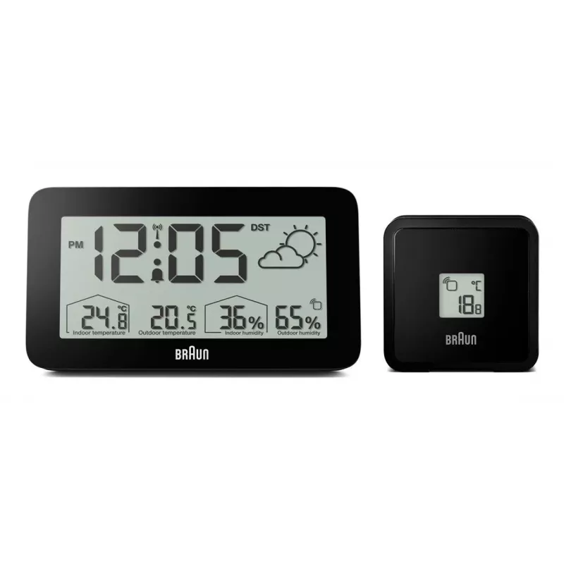 BRAUN BC13BP-DCF signalinis laikrodis, juodas