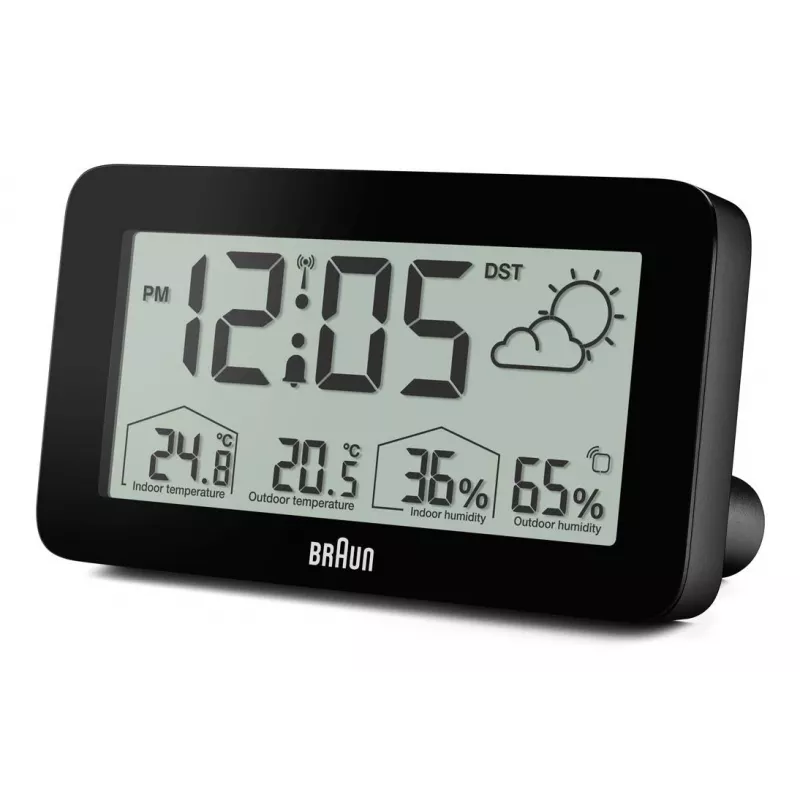 BRAUN BC13BP-DCF signalinis laikrodis, juodas
