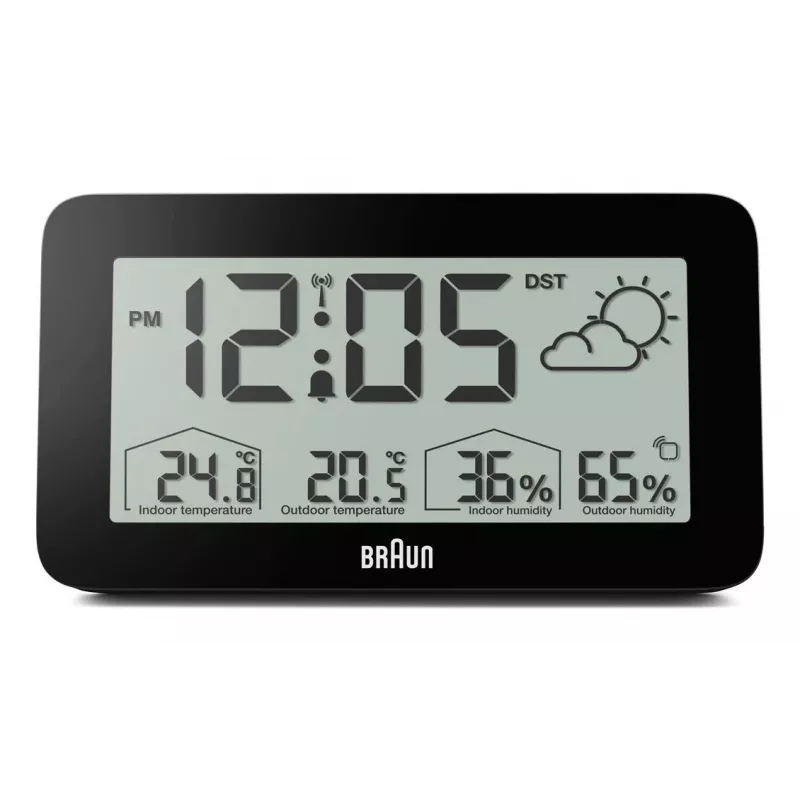 BRAUN BC13BP-DCF signalinis laikrodis, juodas