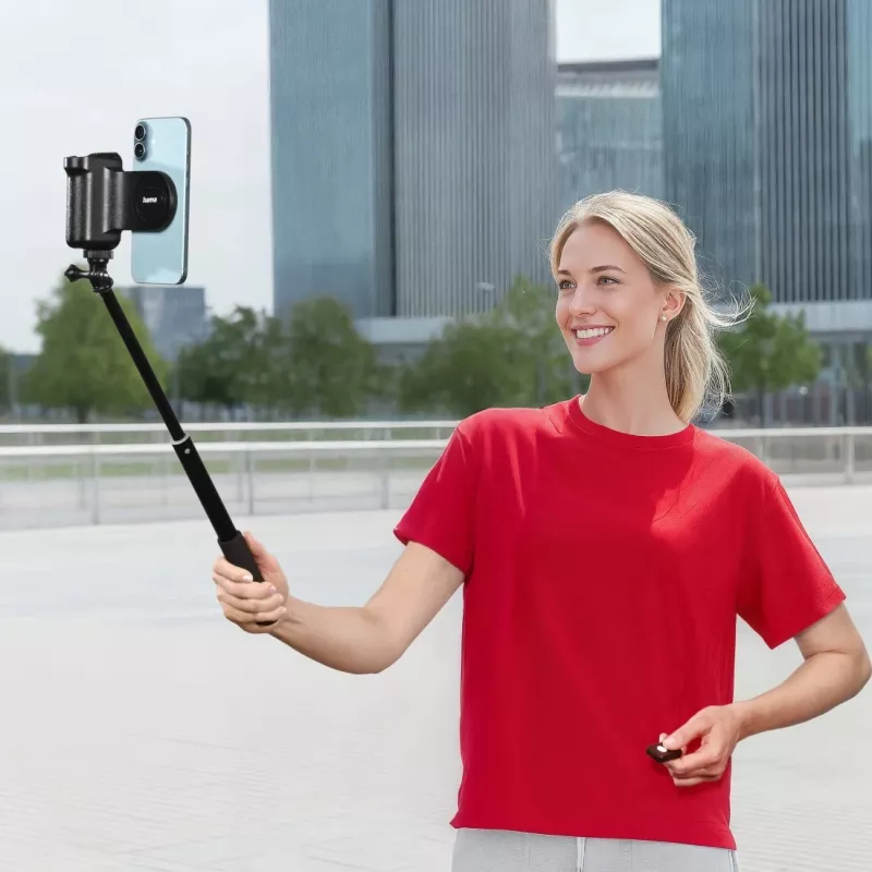 Laikiklis HAMA MagGrip Grip – magnetinis laikiklis išmaniesiems telefonams, plastikinis, juodas, 130×50×100 mm