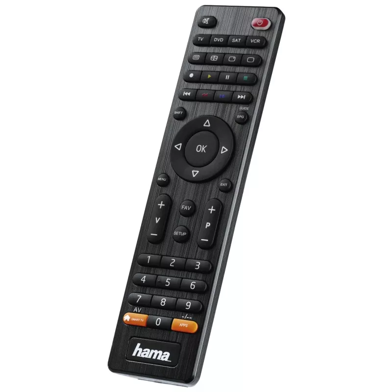 Hama 00012306 universalus nuotolinio valdymo pultas IR belaidis DVD/Blu-ray, STB, TV, VCR mygtukai