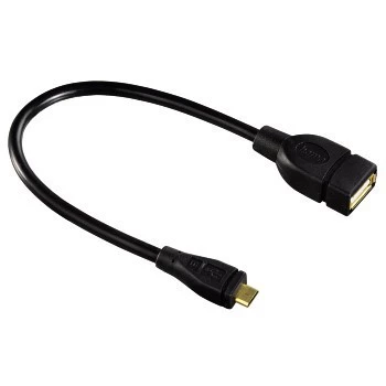 Hama USB 2.0 adapterio laidas USB A (vyriškas) į Micro-USB B (moteriškas) 0,15 m juodas
