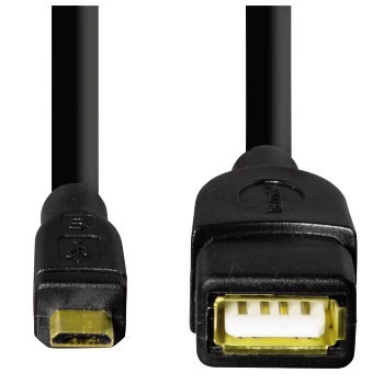 Hama USB 2.0 adapterio laidas USB A (vyriškas) į Micro-USB B (moteriškas) 0,15 m juodas