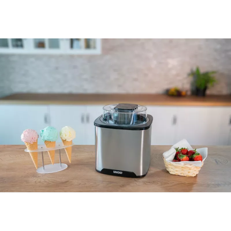 Unold ledų gaminimo aparatas Gelato 1.5 L, tradicinis, 1 dubuo, juodas, nerūdijantis plienas, 30 min, LCD