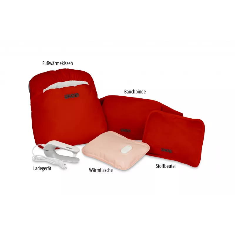 Unold Wärmi Premium Set - Elektrinis karšto vandens butelis 86023, 380 W, raudonas
