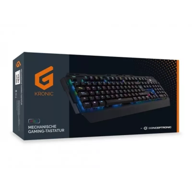 Mechaninė žaidimų klaviatūra Conceptronic KRONIC, RGB, vokiškas išdėstymas