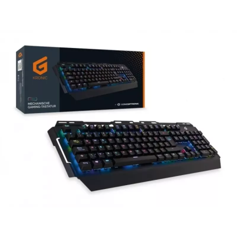 Mechaninė žaidimų klaviatūra Conceptronic KRONIC, RGB, vokiškas išdėstymas