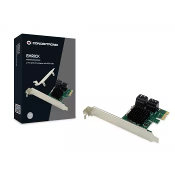 Conceptronic EMRICK 4 prievadų SATA PCIe adapteris su SATA laidu