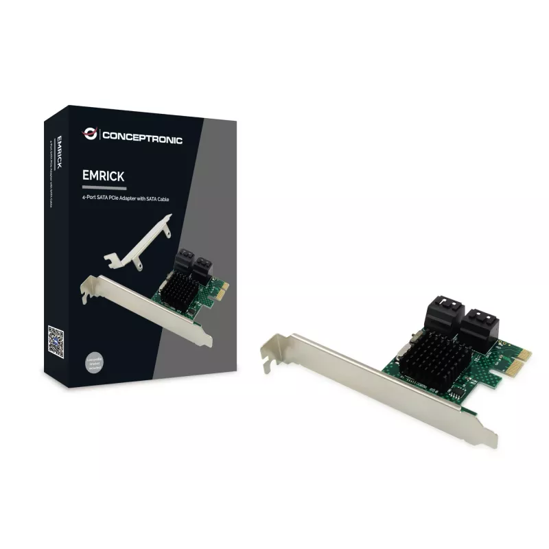 Conceptronic EMRICK 4 prievadų SATA PCIe adapteris su SATA laidu